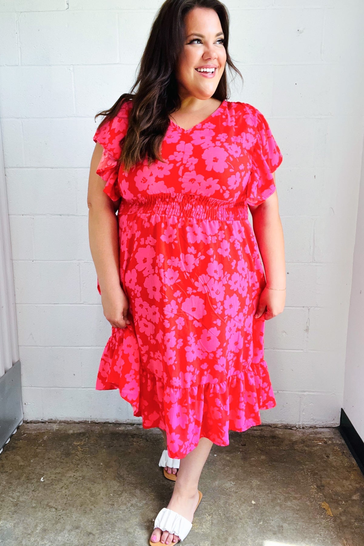 Remember Me Floral Smocked Midi Dress