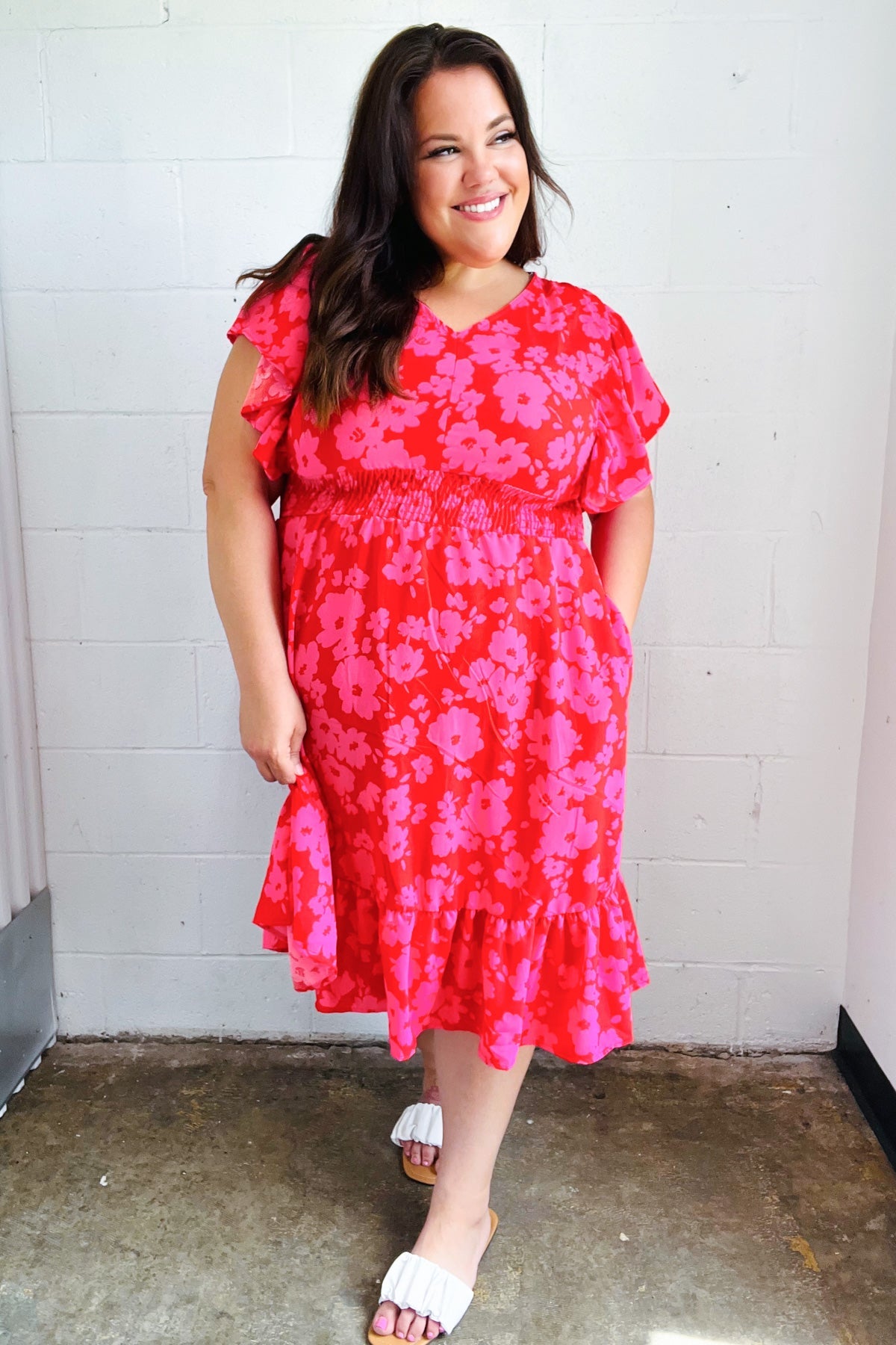 Remember Me Floral Smocked Midi Dress