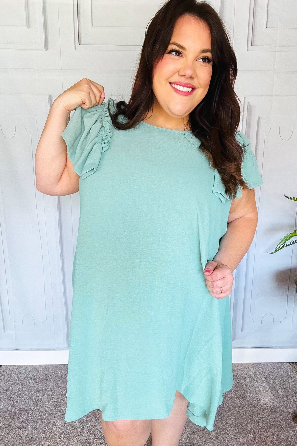 Out For The Day Ruffle Sleeve Dress