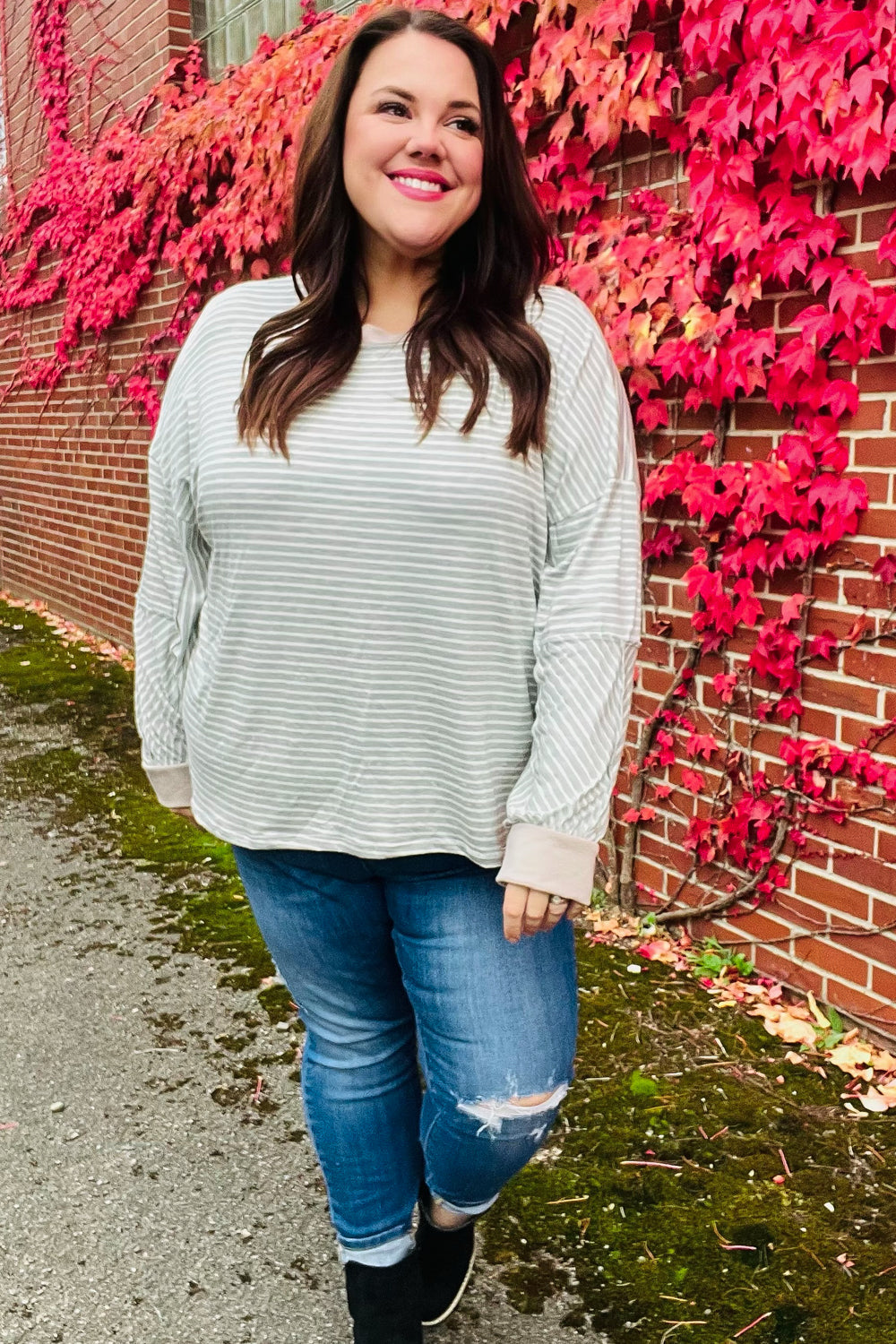 Spread Joy Striped Oversized Top