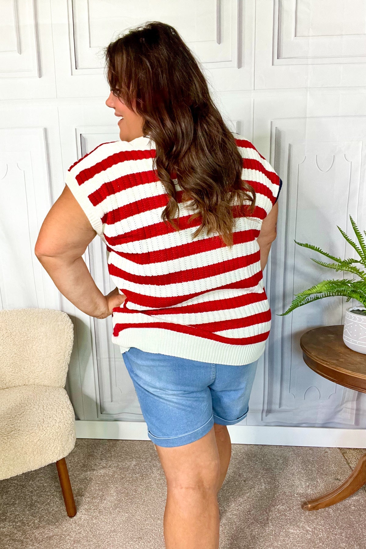 Stars & Stripes Americana Dolman Sweater Top