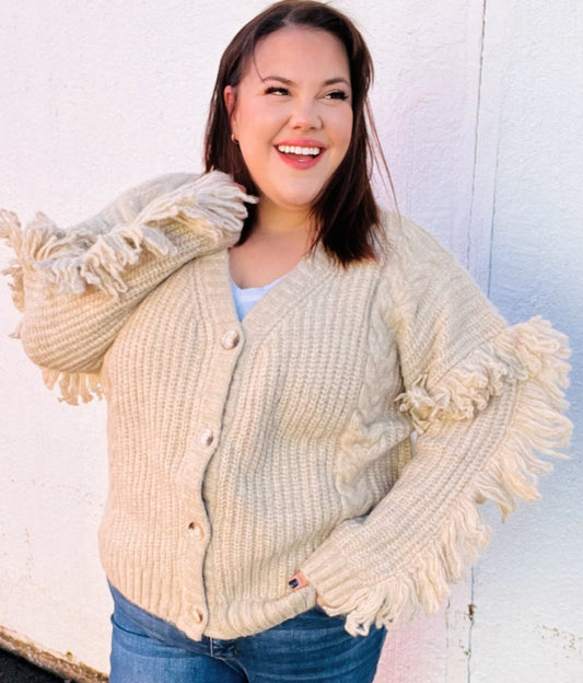 Weekend Ready Fringe Chunky Cable Cardigan