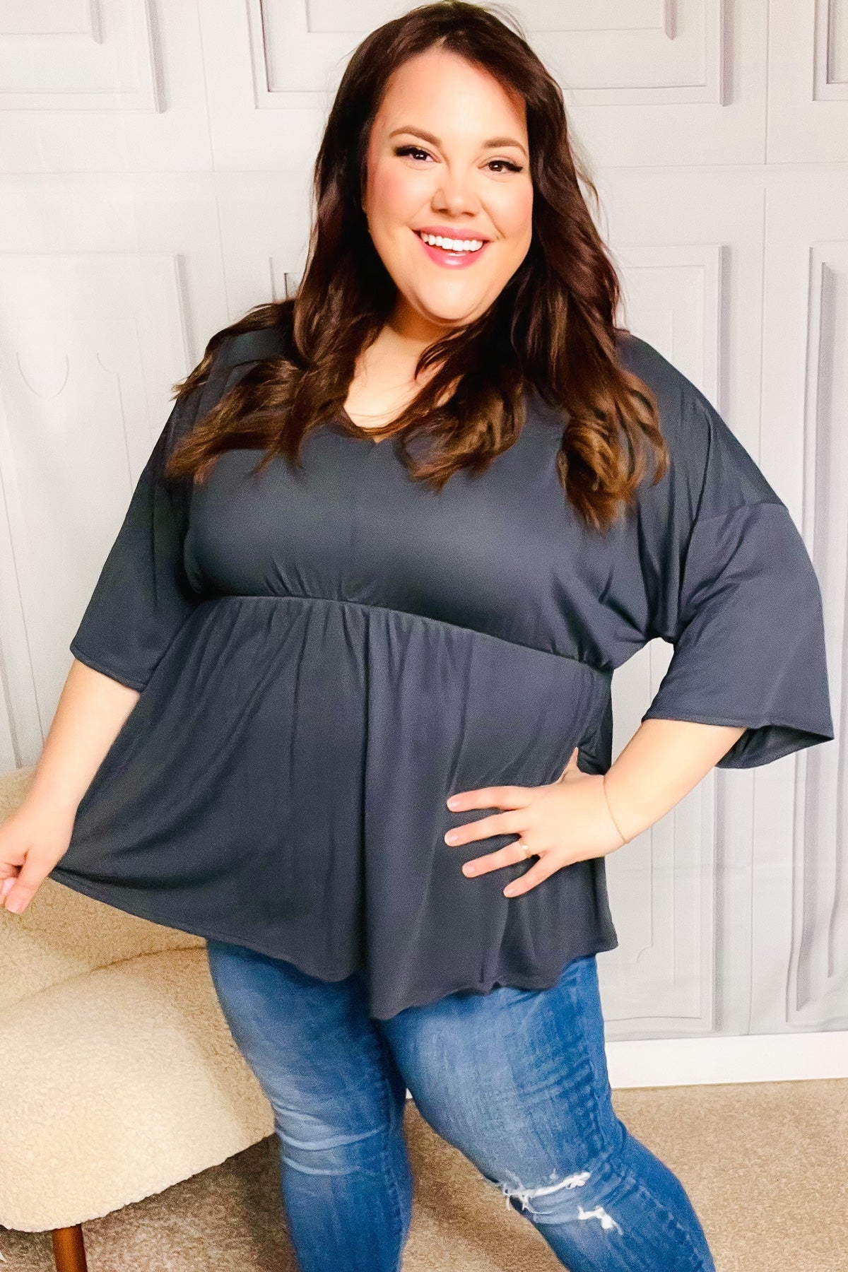Easy To Love Babydoll Dolman Top
