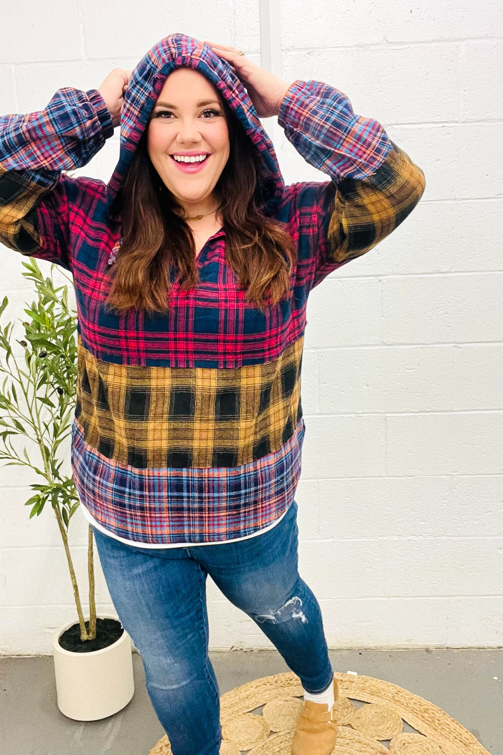 Holiday Ready Plaid Flannel Hoodie