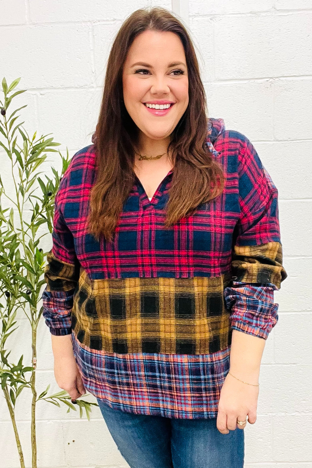 Holiday Ready Plaid Flannel Hoodie