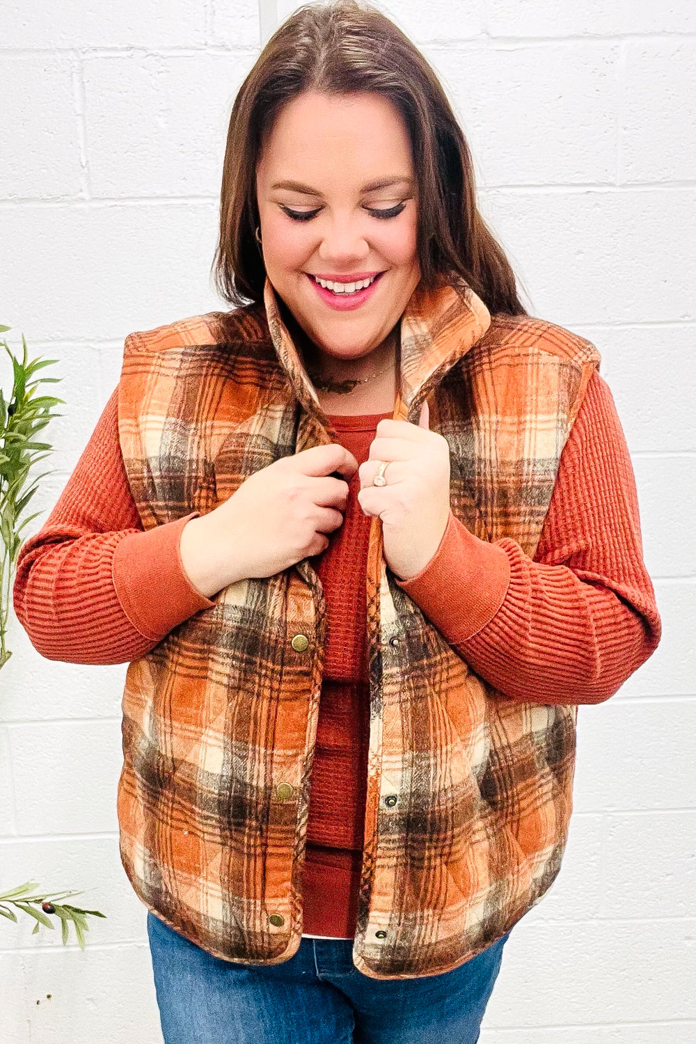 Put Together Plaid Quilted Puffer Vest