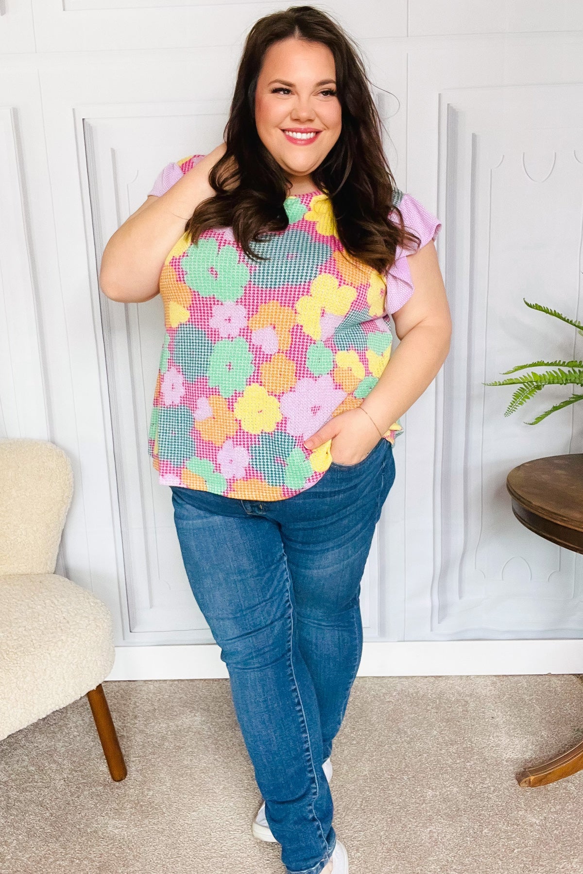 Feeling Playful Floral Ruffle Top