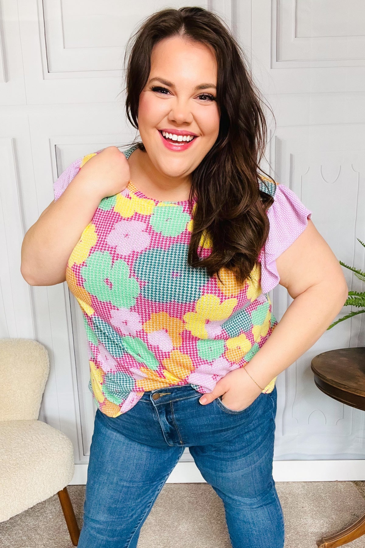Feeling Playful Floral Ruffle Top