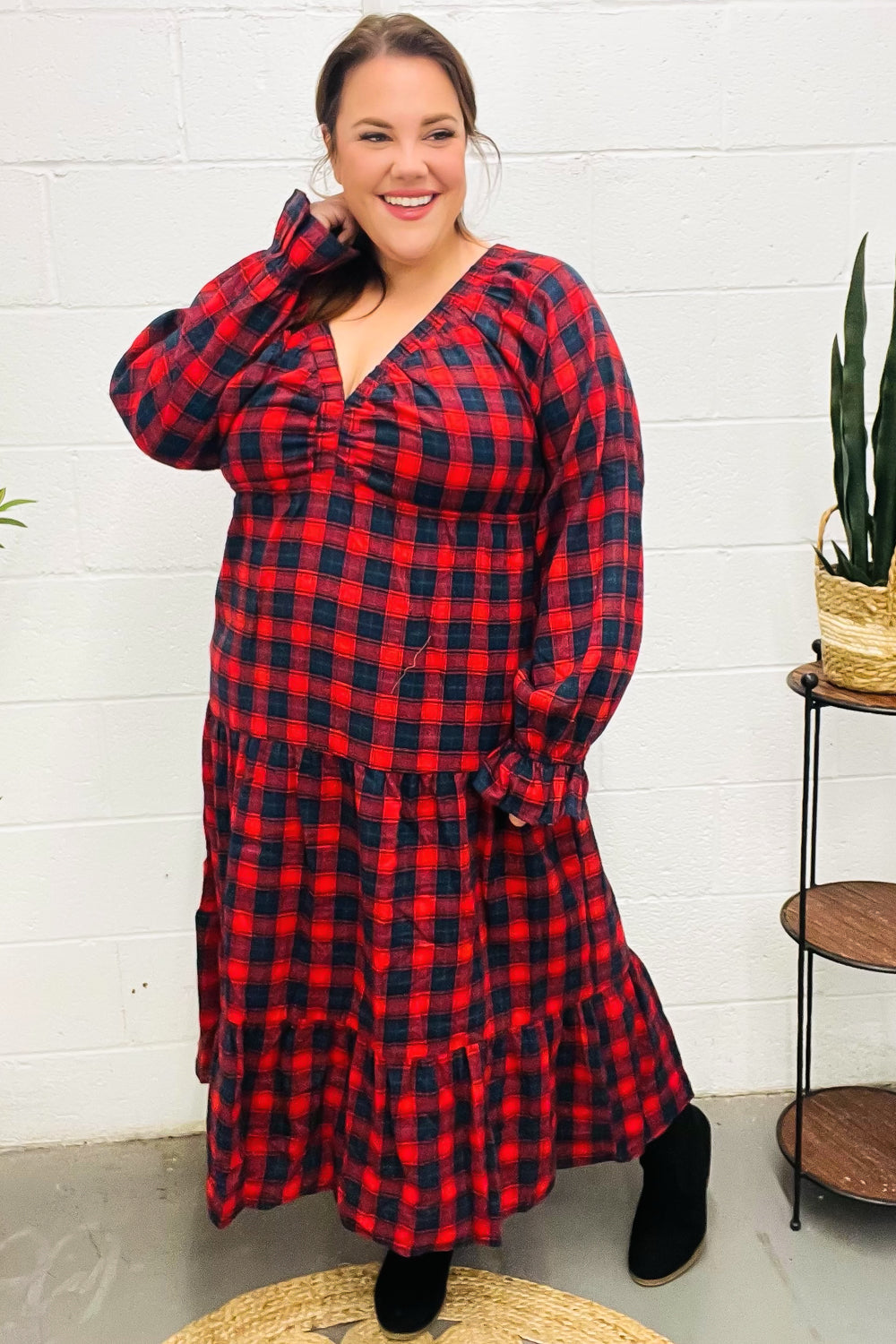 All I Want Plaid Maxi Dress