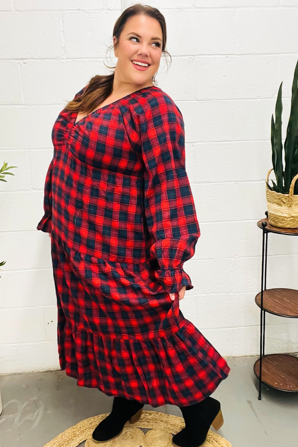 All I Want Plaid Maxi Dress