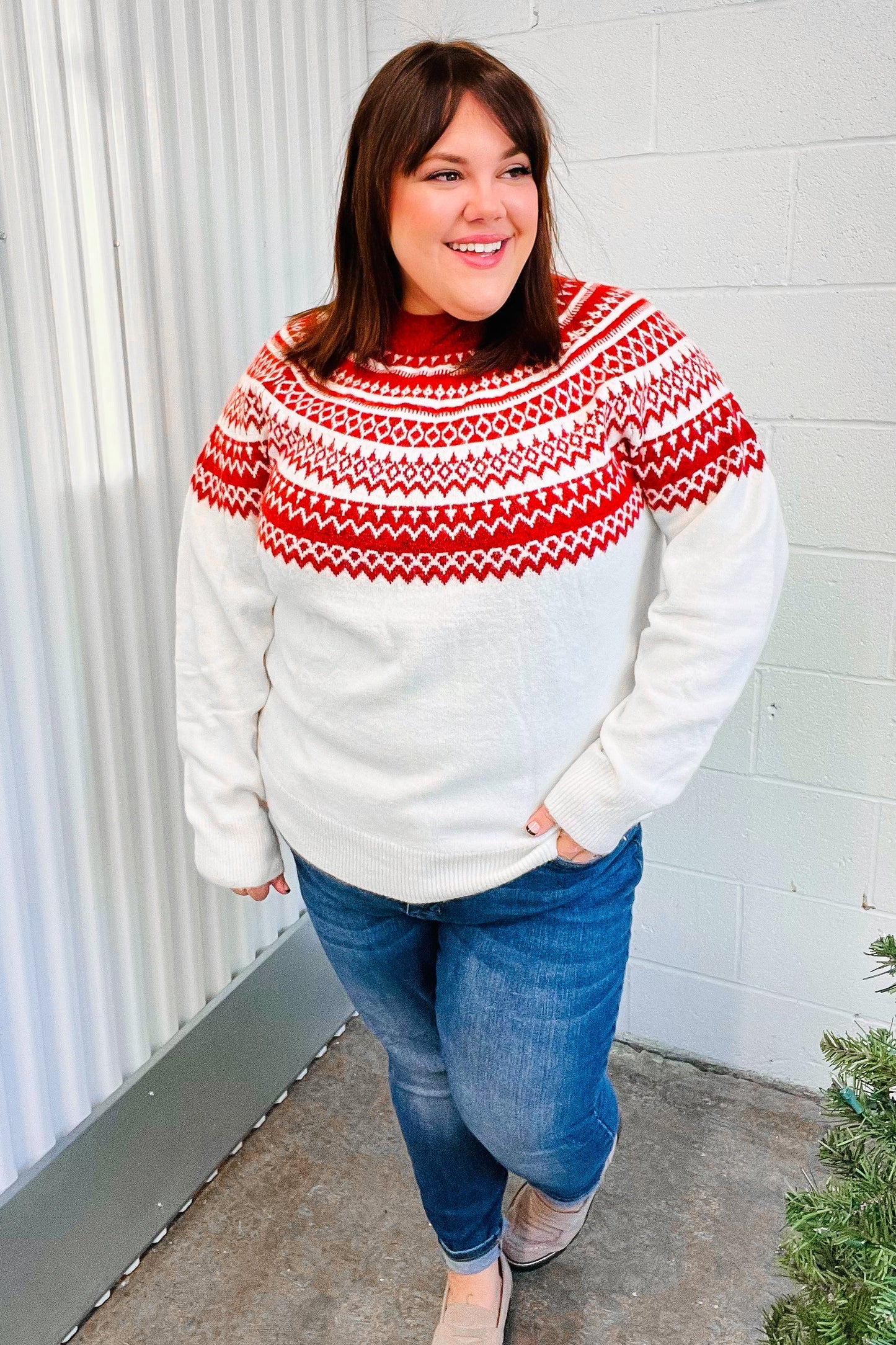 Feeling Festive Fair Isle Mock Neck Sweater