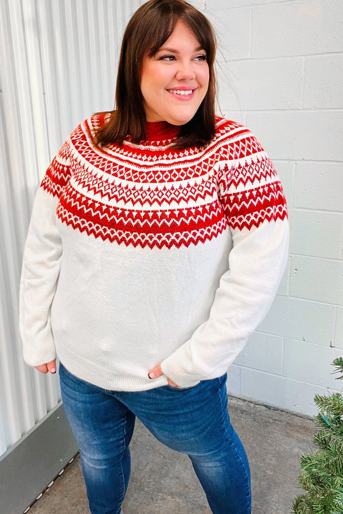 Feeling Festive Fair Isle Mock Neck Sweater