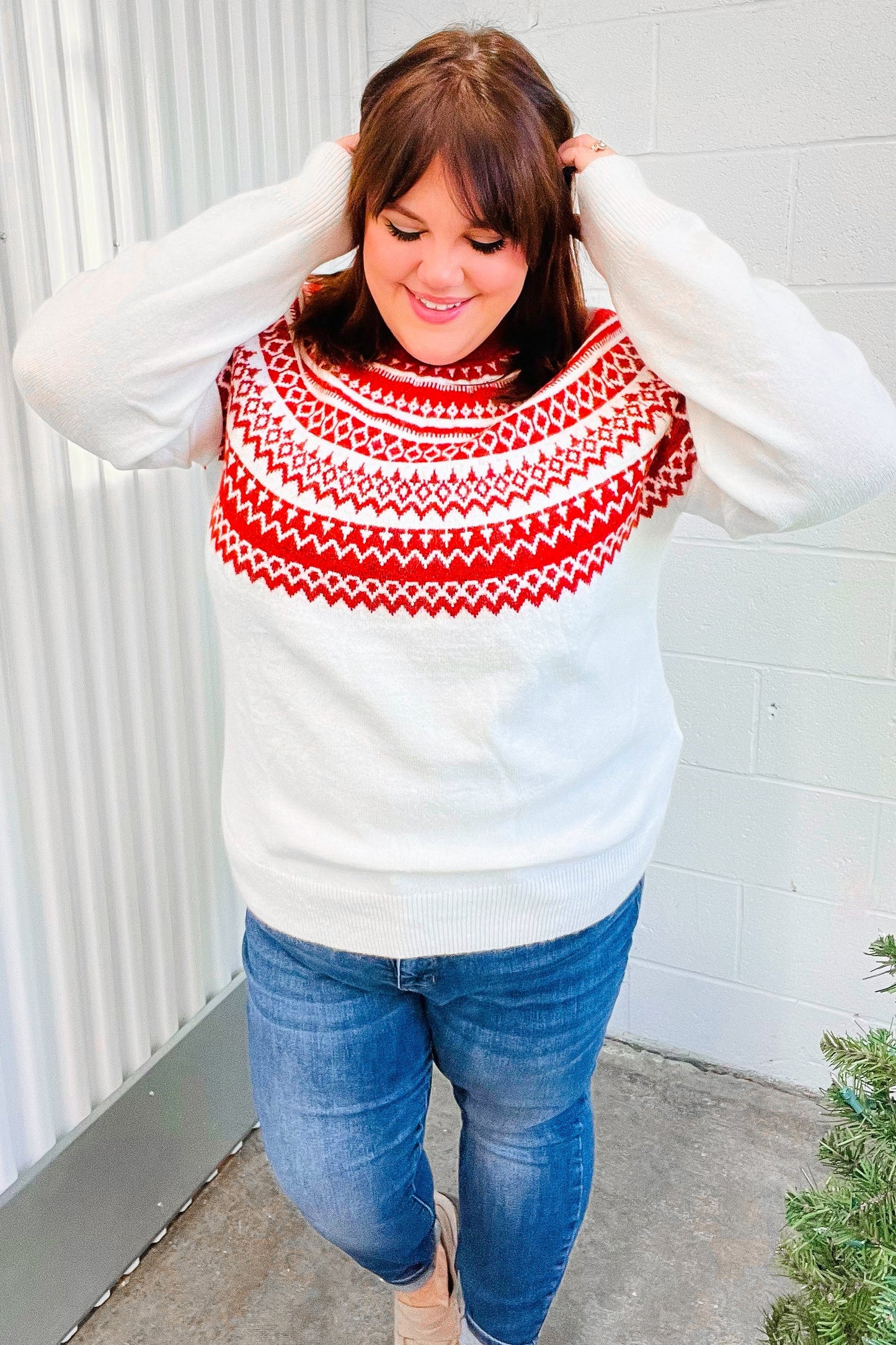 Feeling Festive Fair Isle Mock Neck Sweater