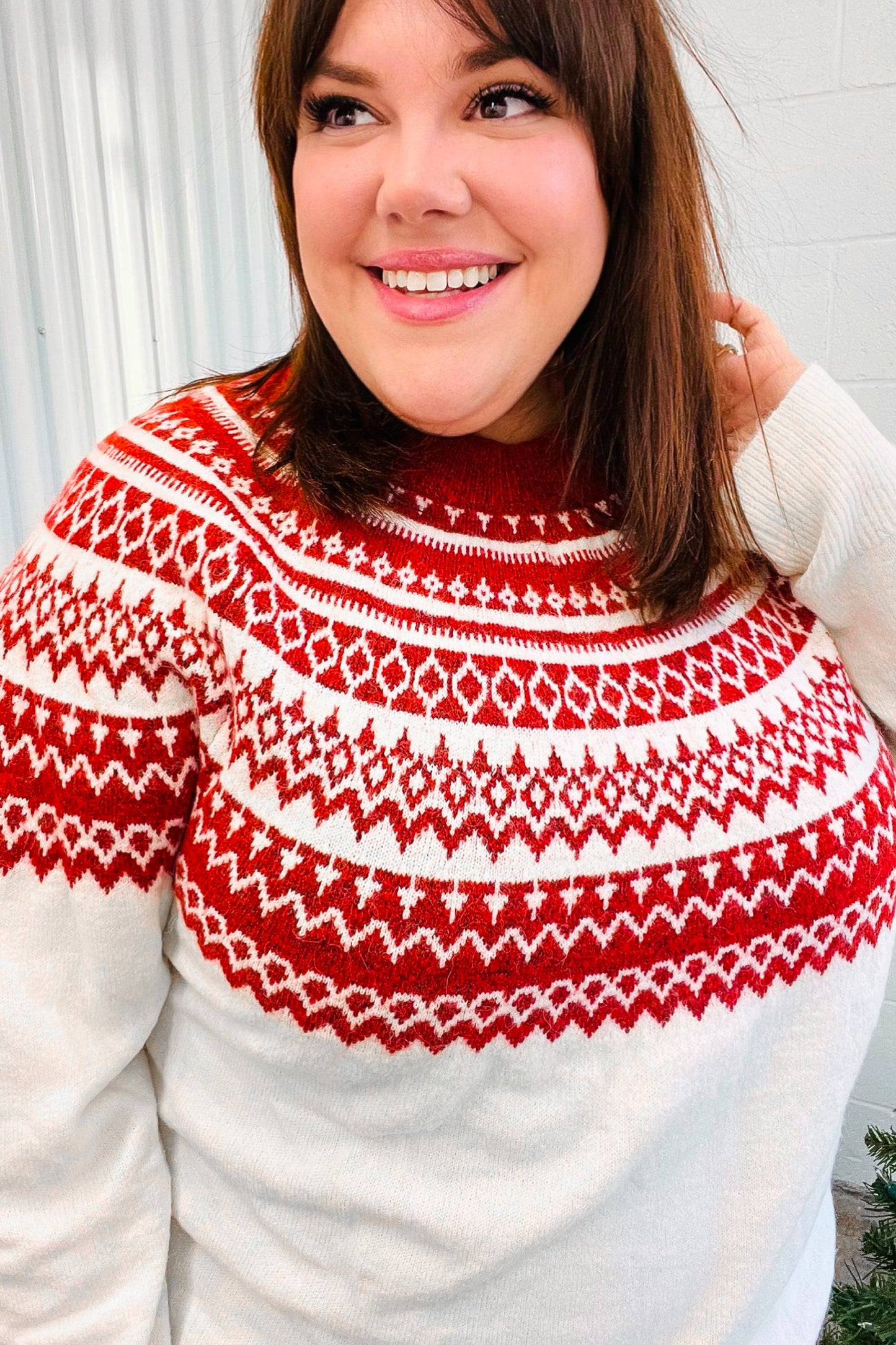 Feeling Festive Fair Isle Mock Neck Sweater