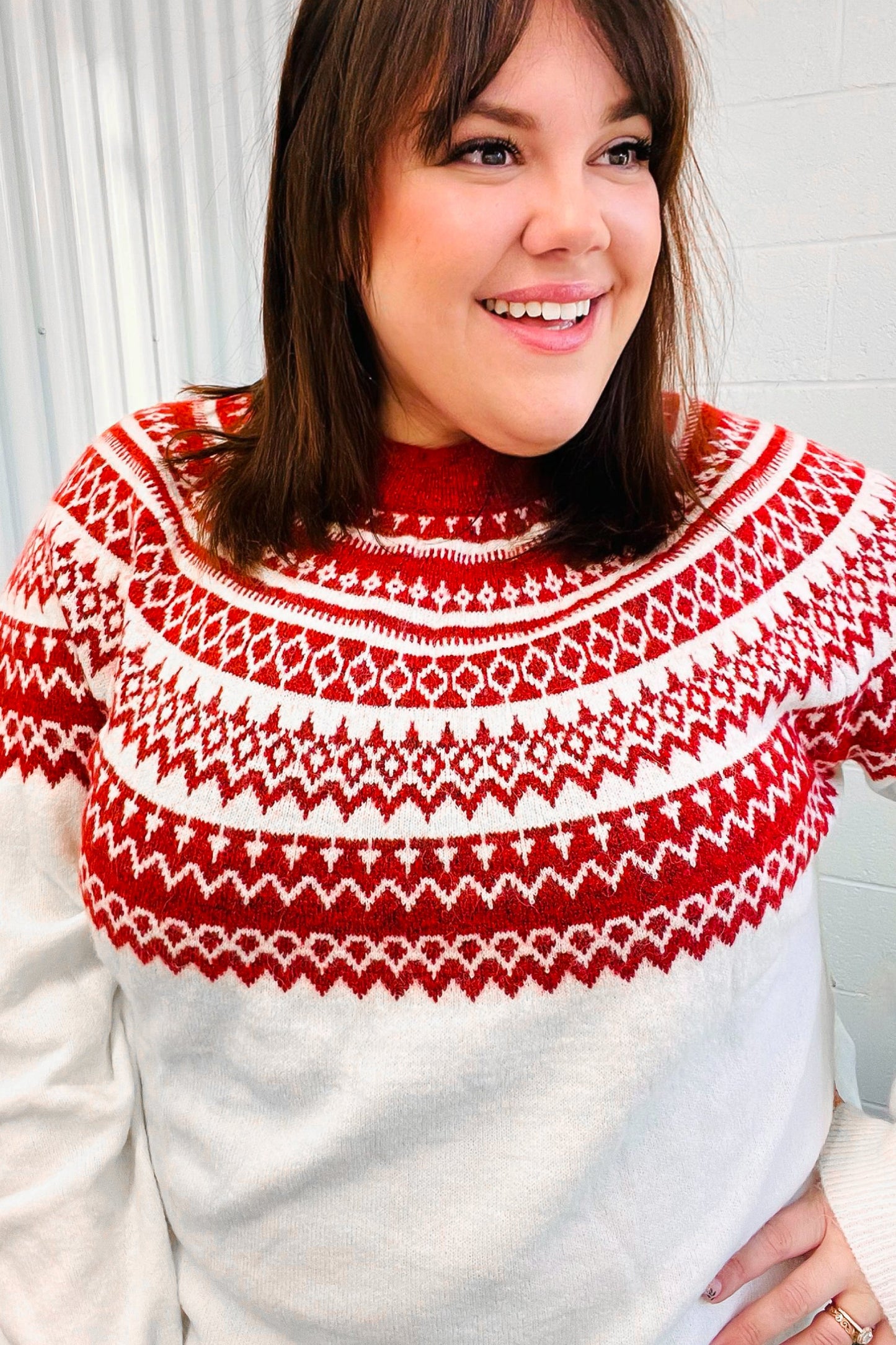 Feeling Festive Fair Isle Mock Neck Sweater