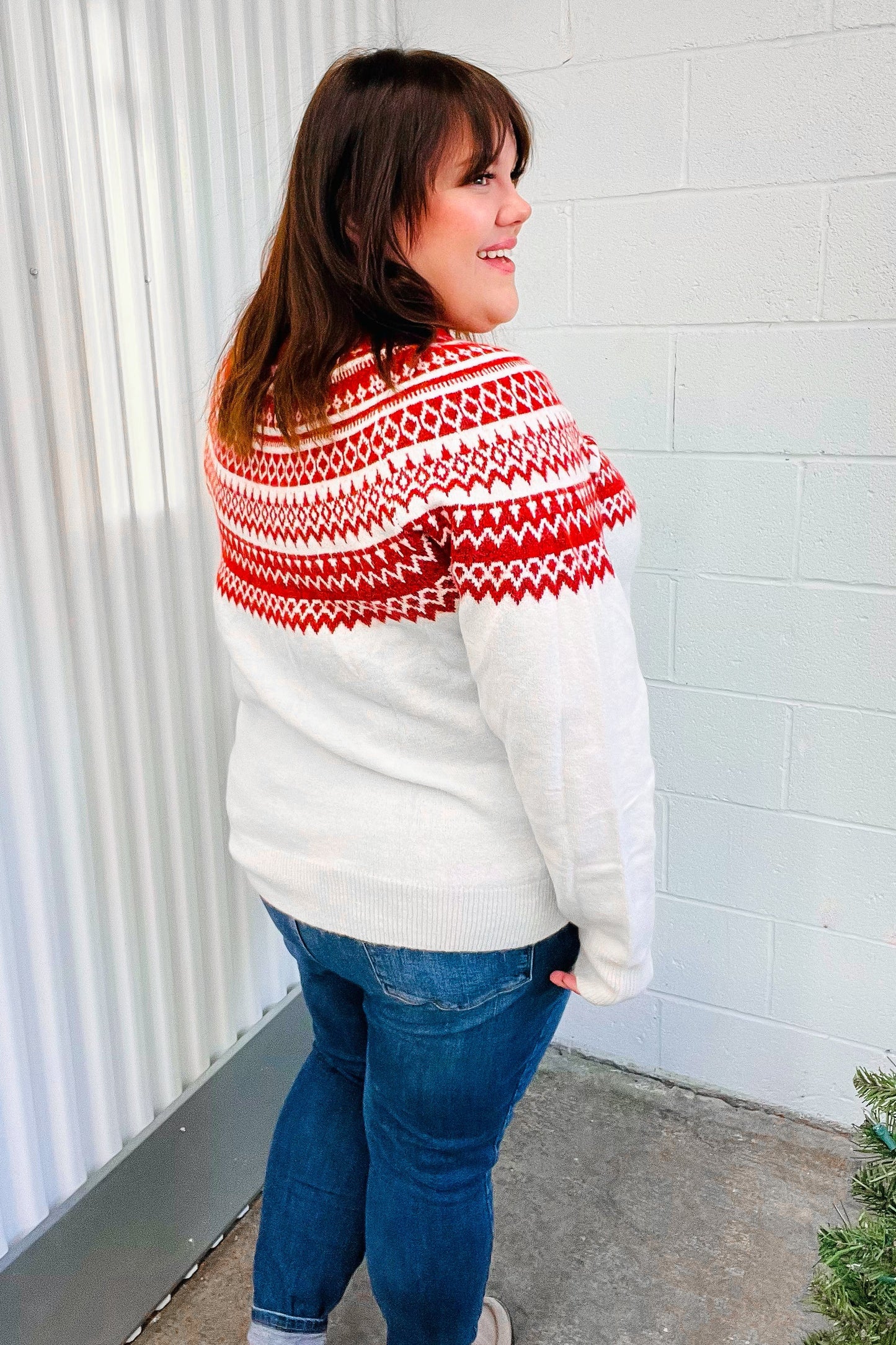 Feeling Festive Fair Isle Mock Neck Sweater