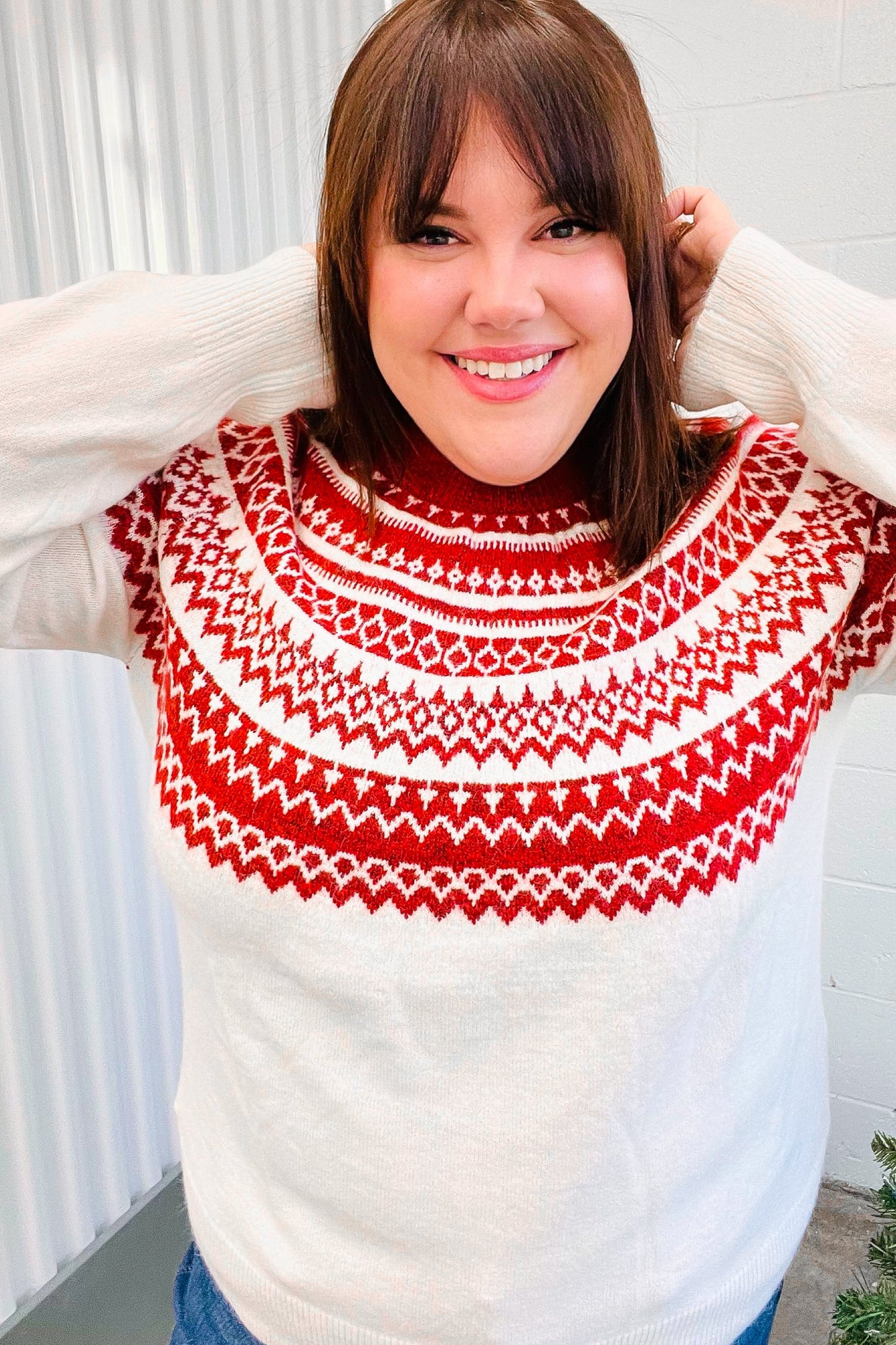 Feeling Festive Fair Isle Mock Neck Sweater