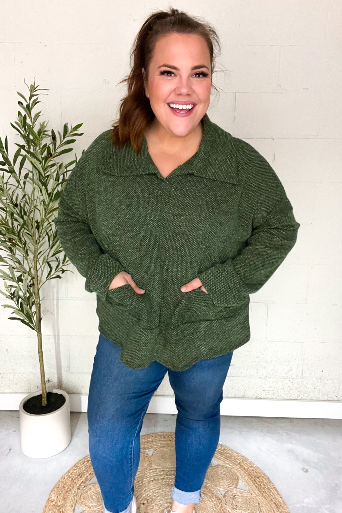 Easy Living Oversized Sweater | Olive