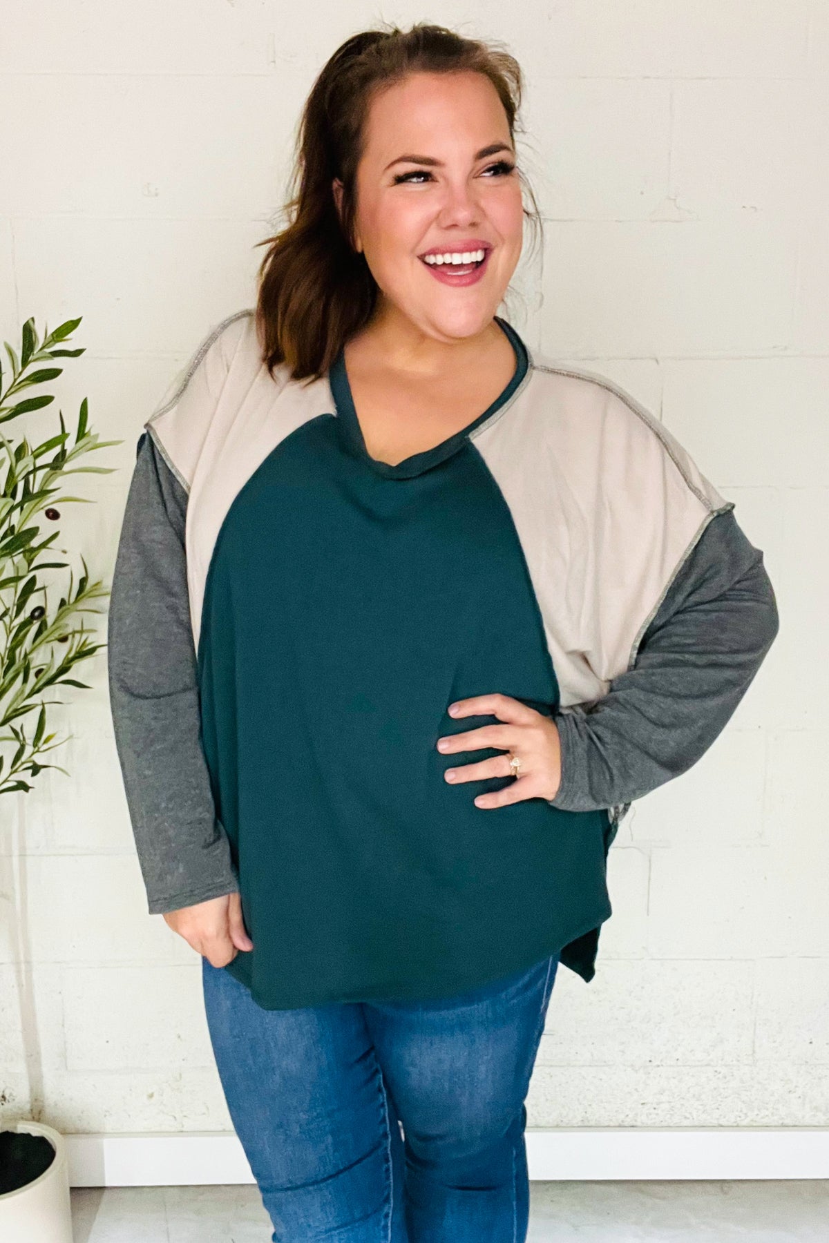 Stand Out Raglan Color Block Top