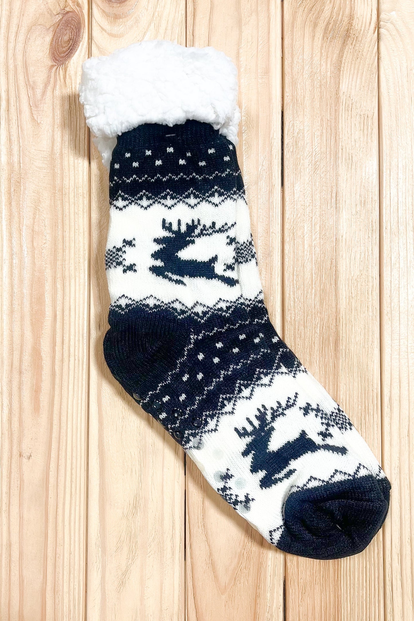Reindeer Sherpa Slipper Socks