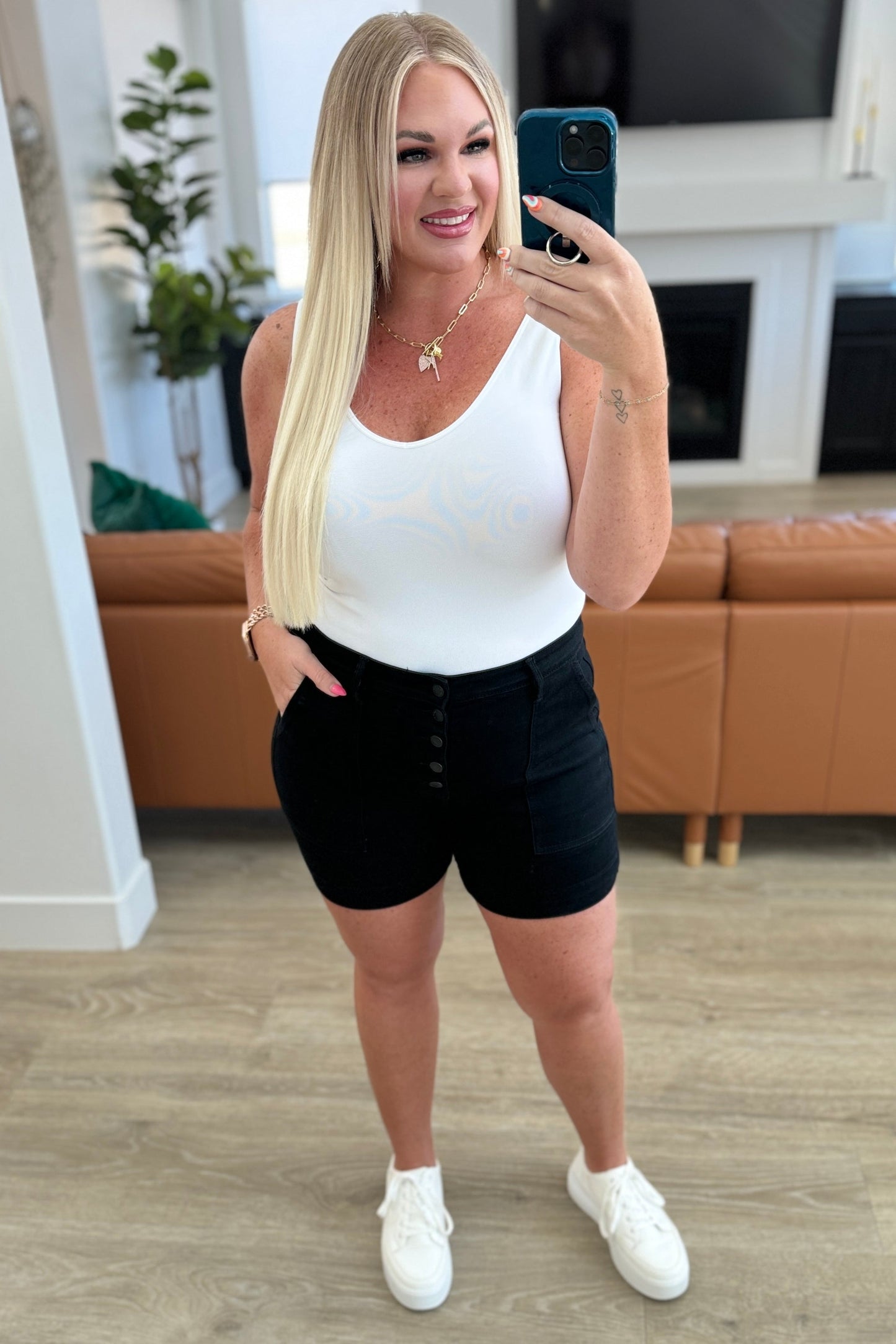 Reagan High-Rise Button Shorts | Judy Blue