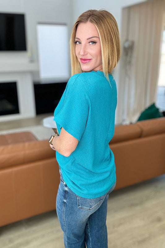 Trial & Error Textured Blouse | Teal