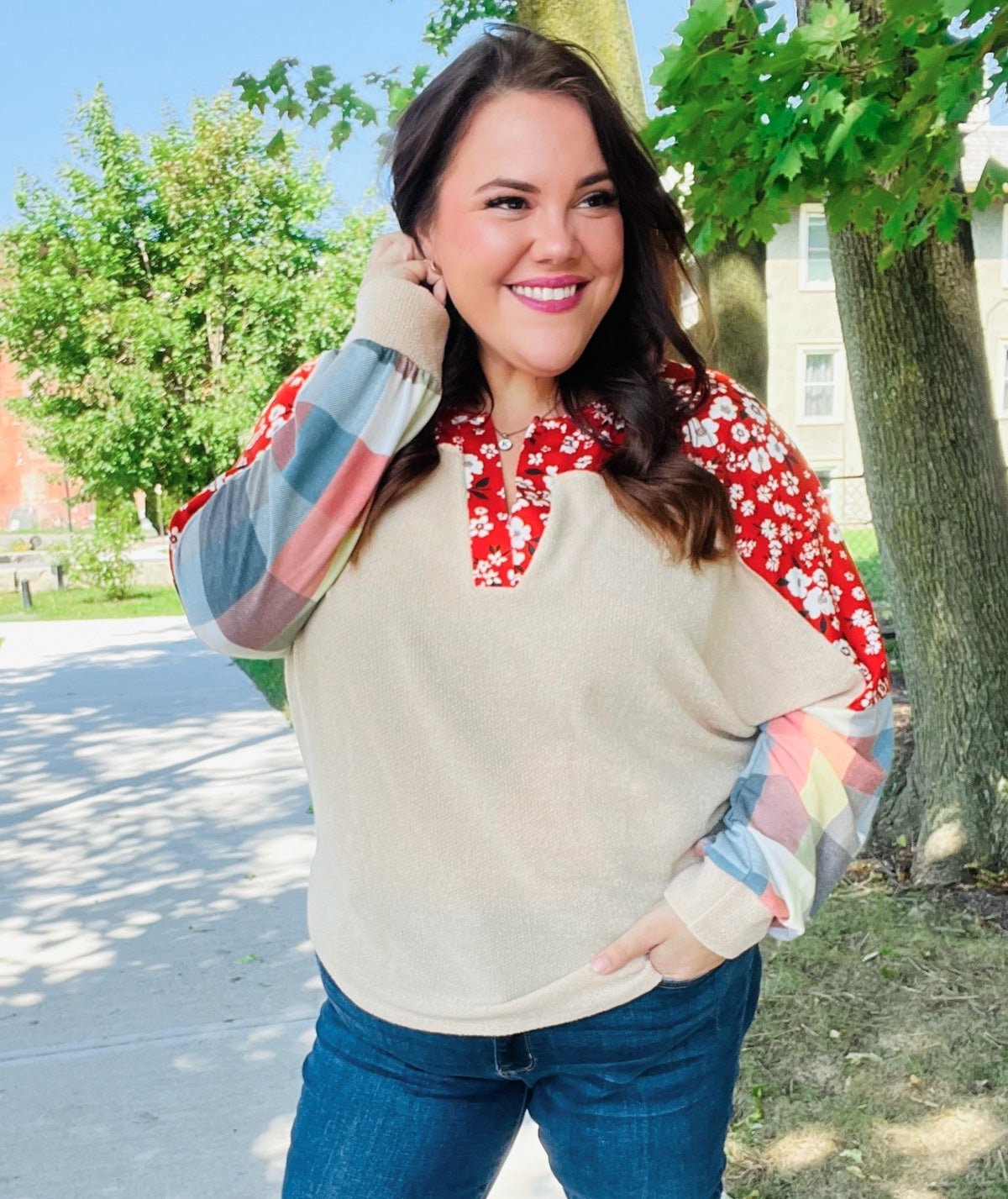 Feeling Femme Fall Plaid Top