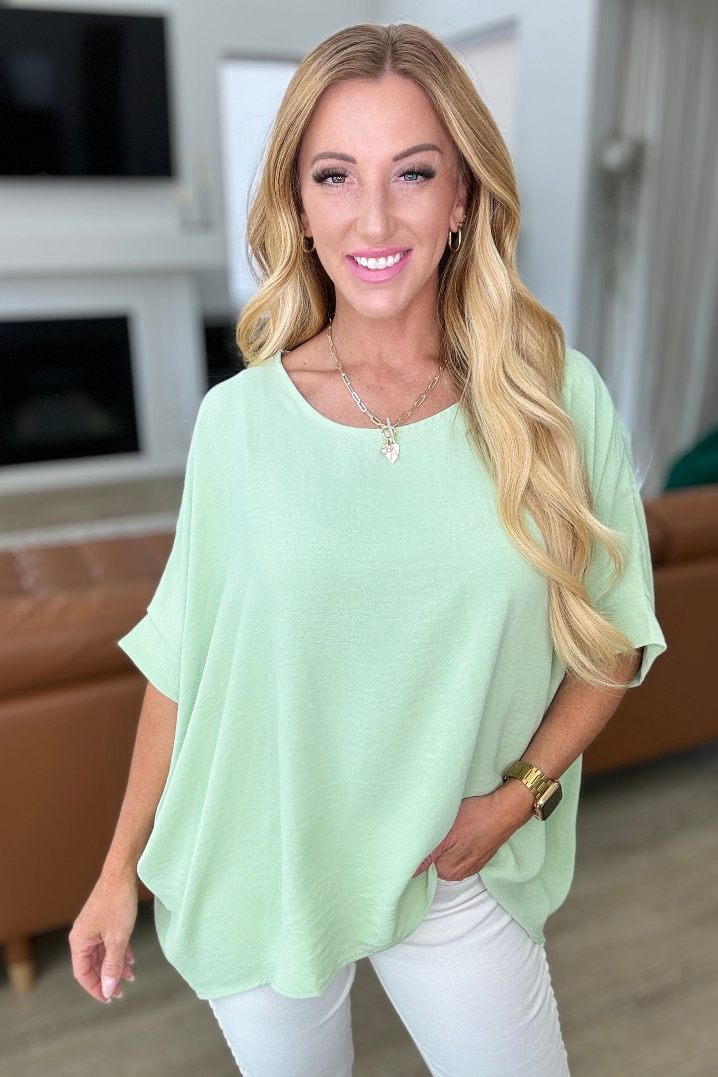 Feels Like Me Dolman Sleeve Top | Sage