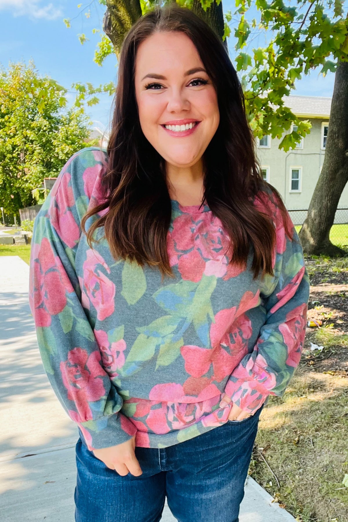 Everyday Floral Brushed Sweater