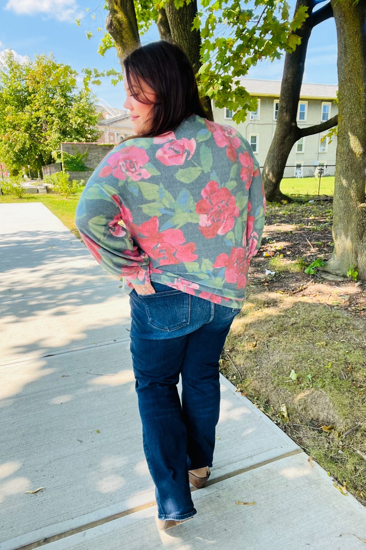 Everyday Floral Brushed Sweater