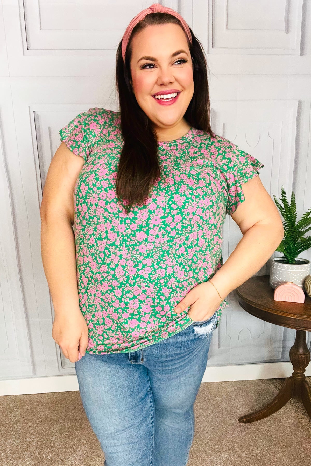 Dreamy Floral Yoke Ruffle Top