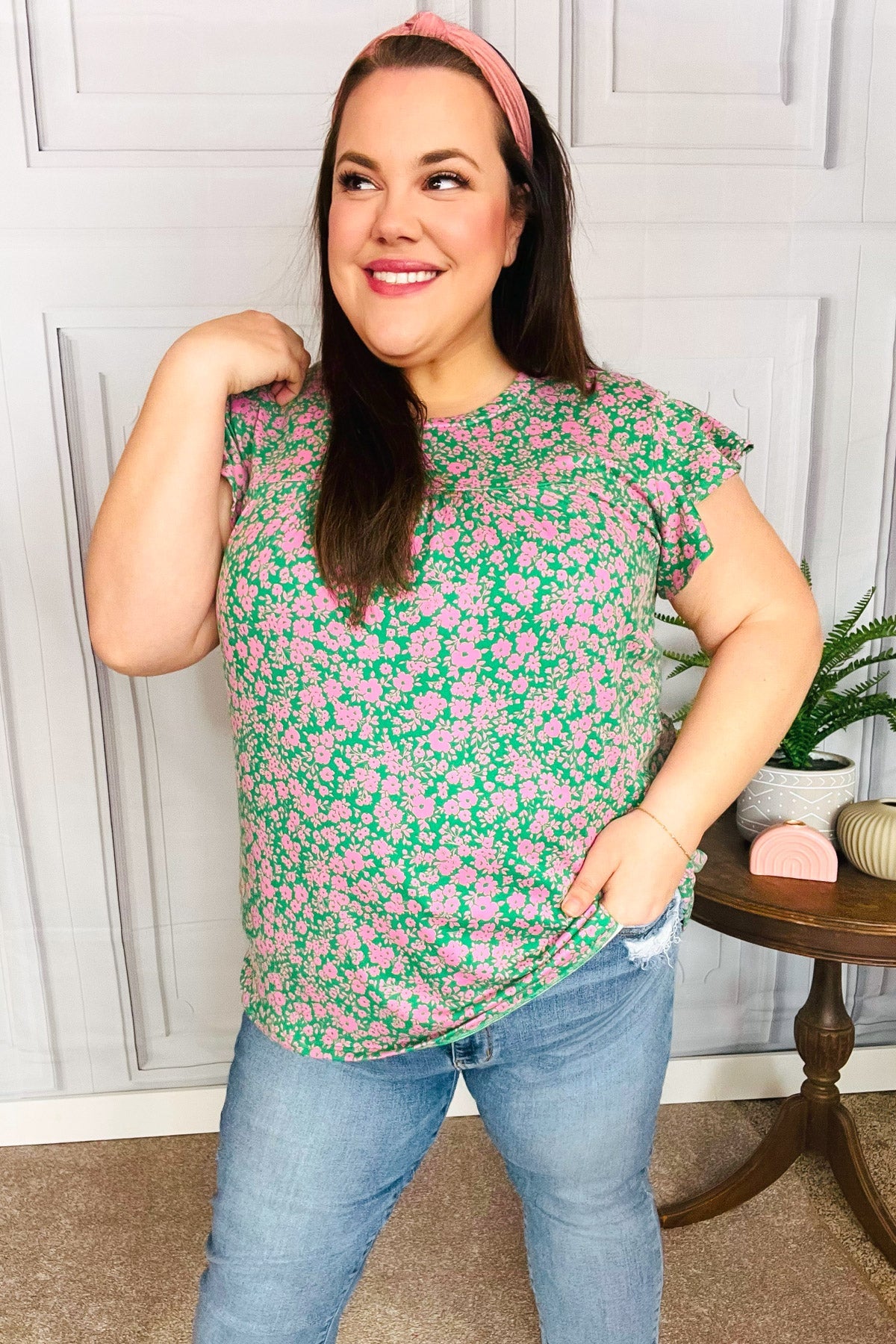 Dreamy Floral Yoke Ruffle Top