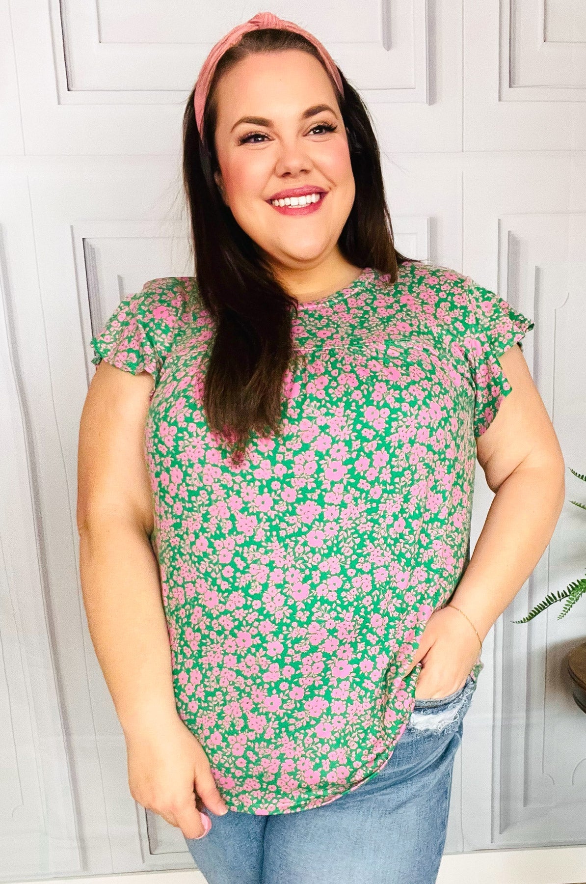 Dreamy Floral Yoke Ruffle Top