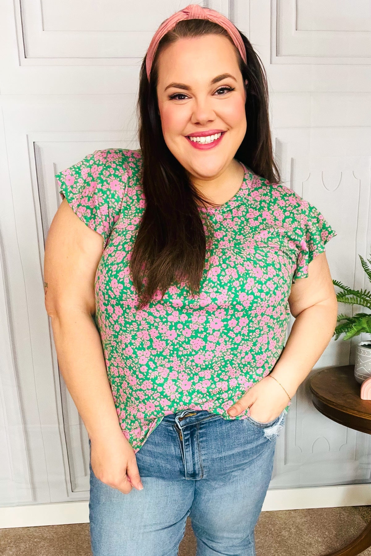 Dreamy Floral Yoke Ruffle Top