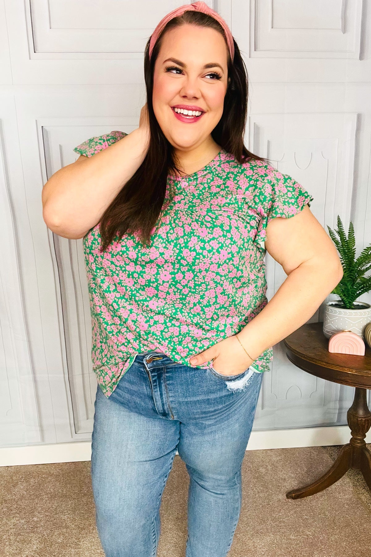 Dreamy Floral Yoke Ruffle Top