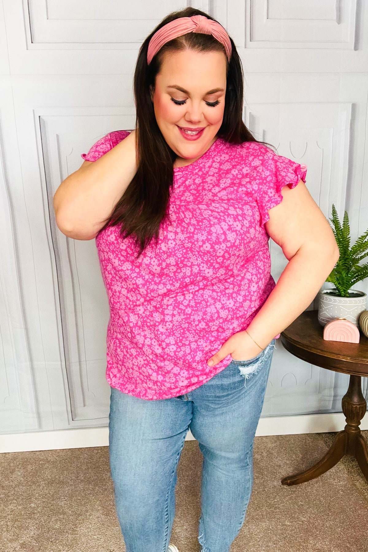Look Of Love Floral Ruffle Top