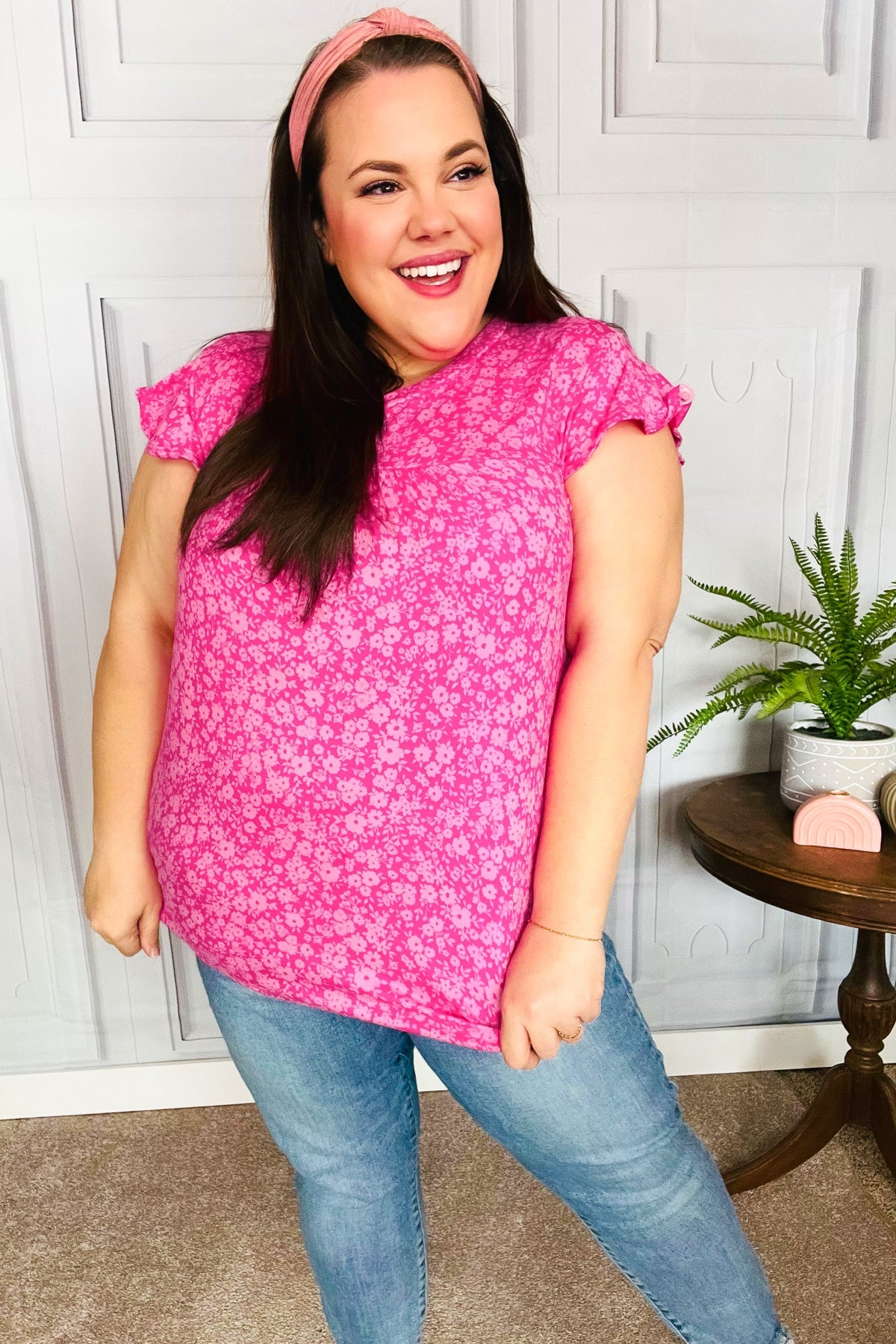 Look Of Love Floral Ruffle Top