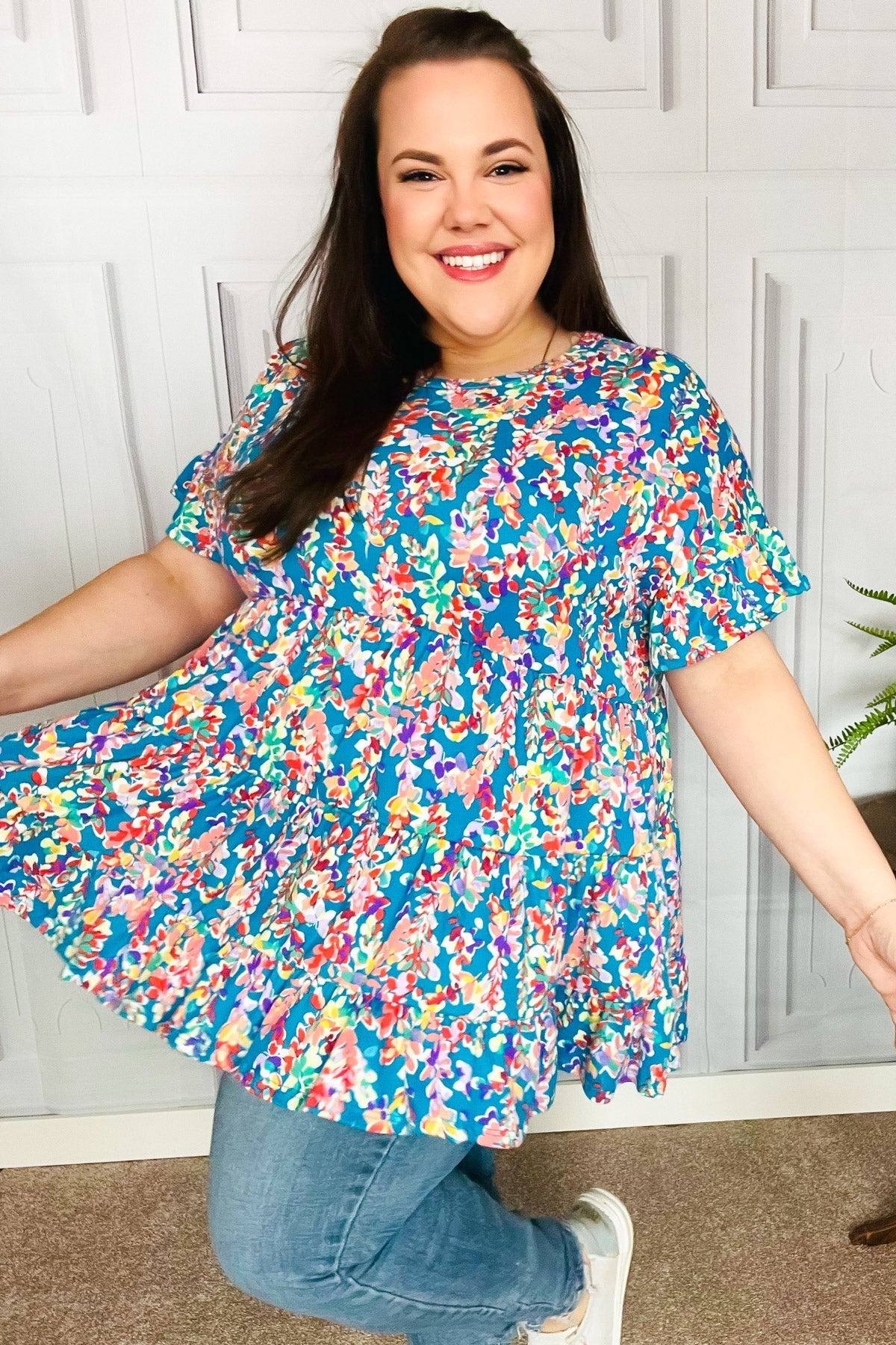 Looking Your Way Floral Ruffle Top