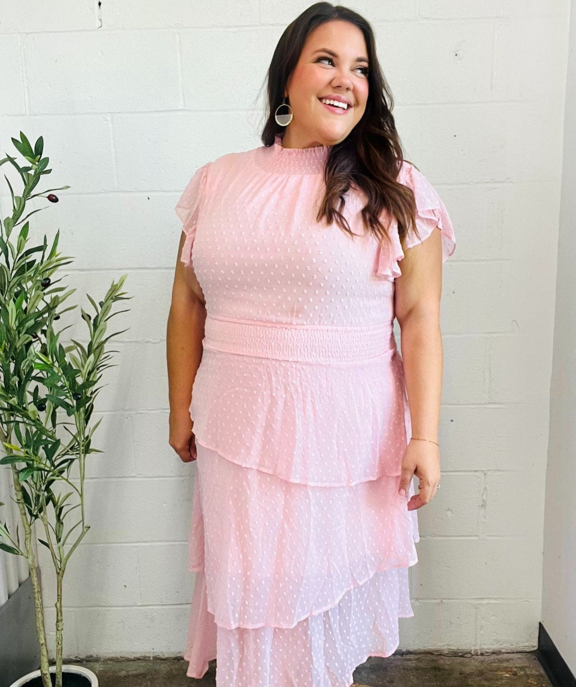 Beautiful You Blush Smocked Dress