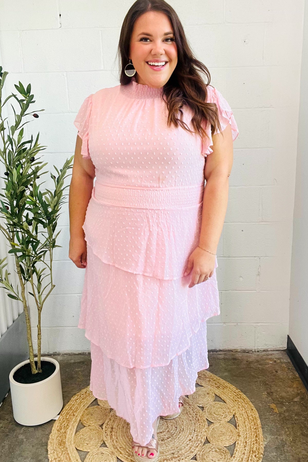 Beautiful You Blush Smocked Dress