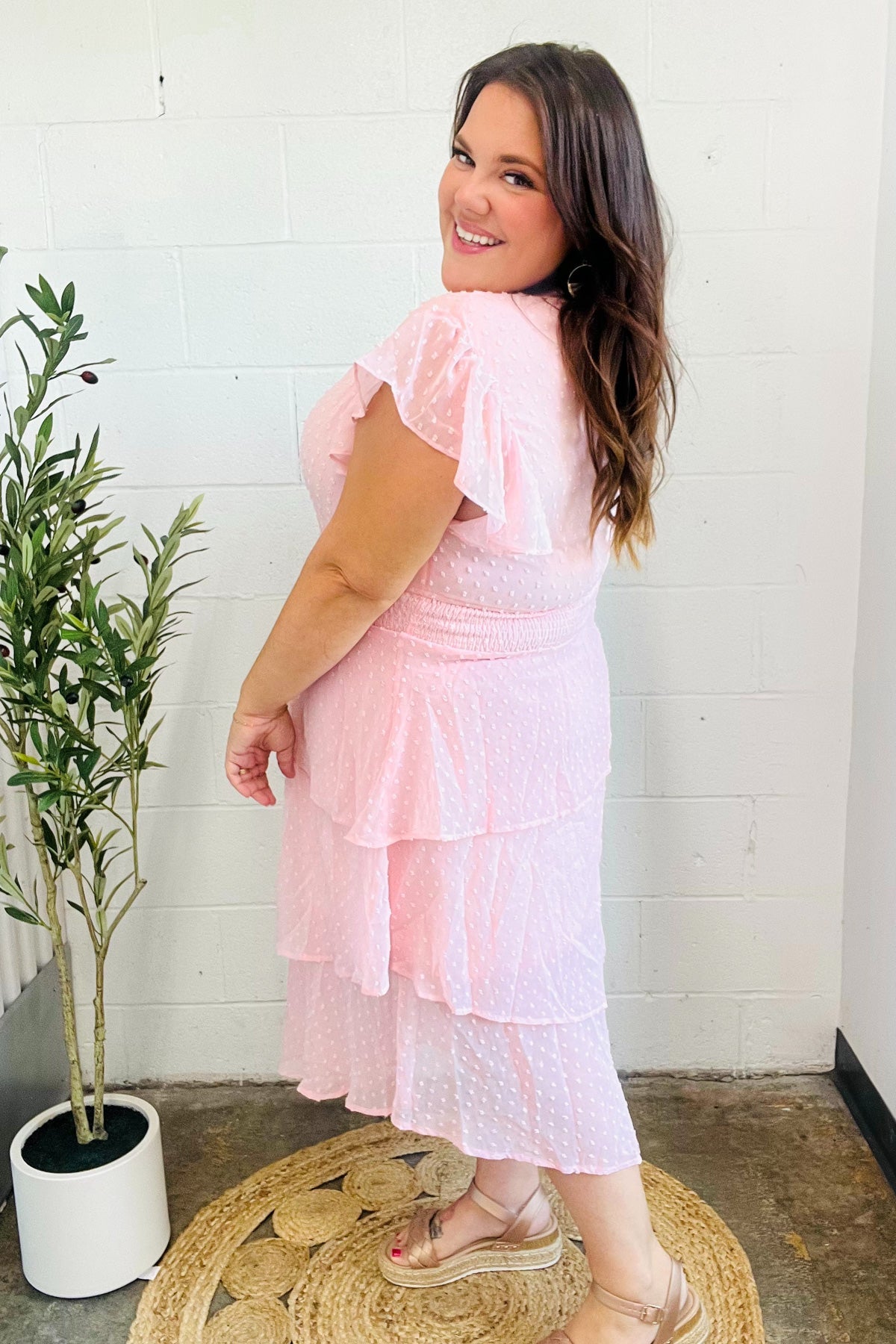 Beautiful You Blush Smocked Dress