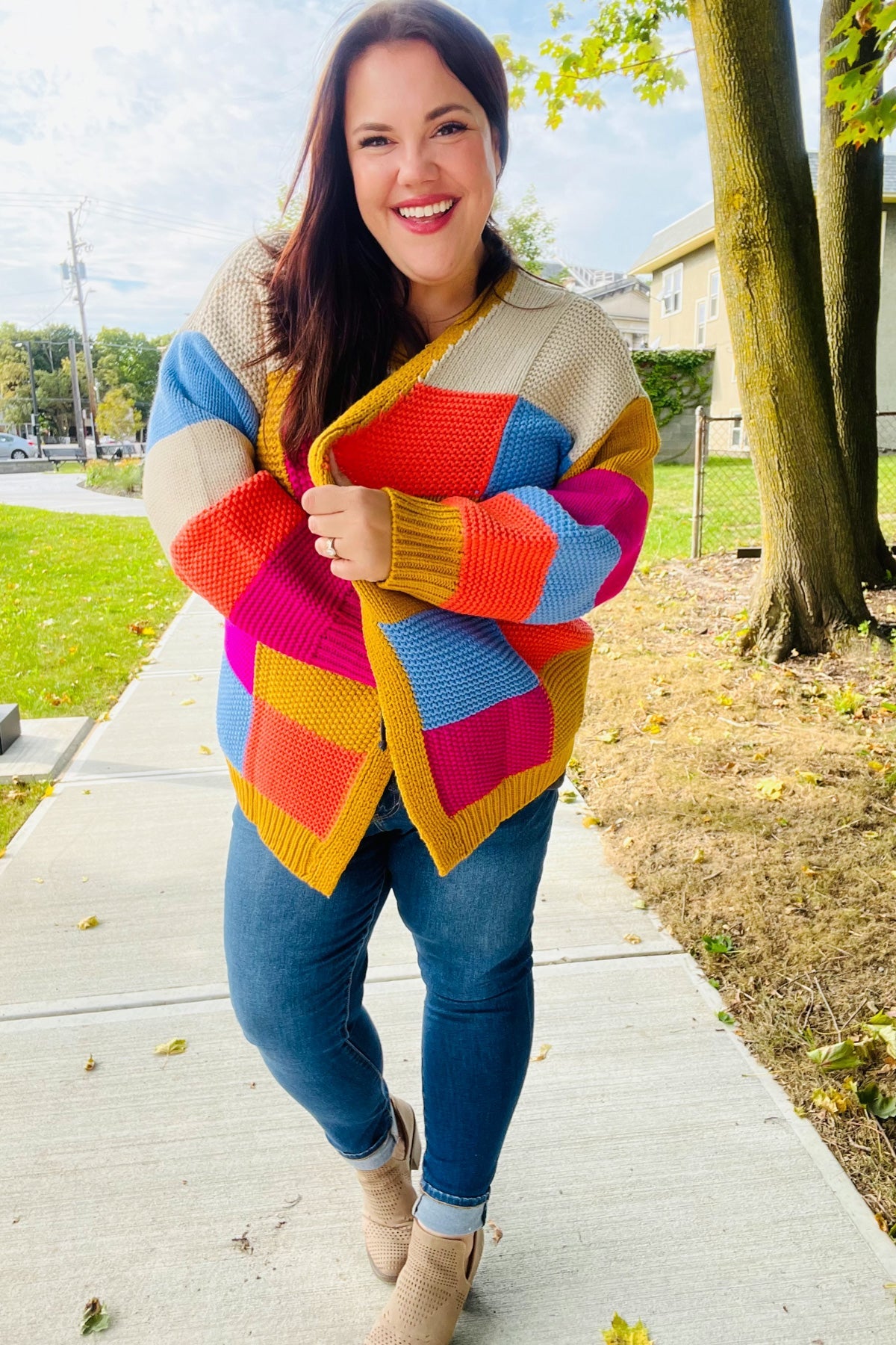 Spread Joy Chunky Patchwork Cardigan