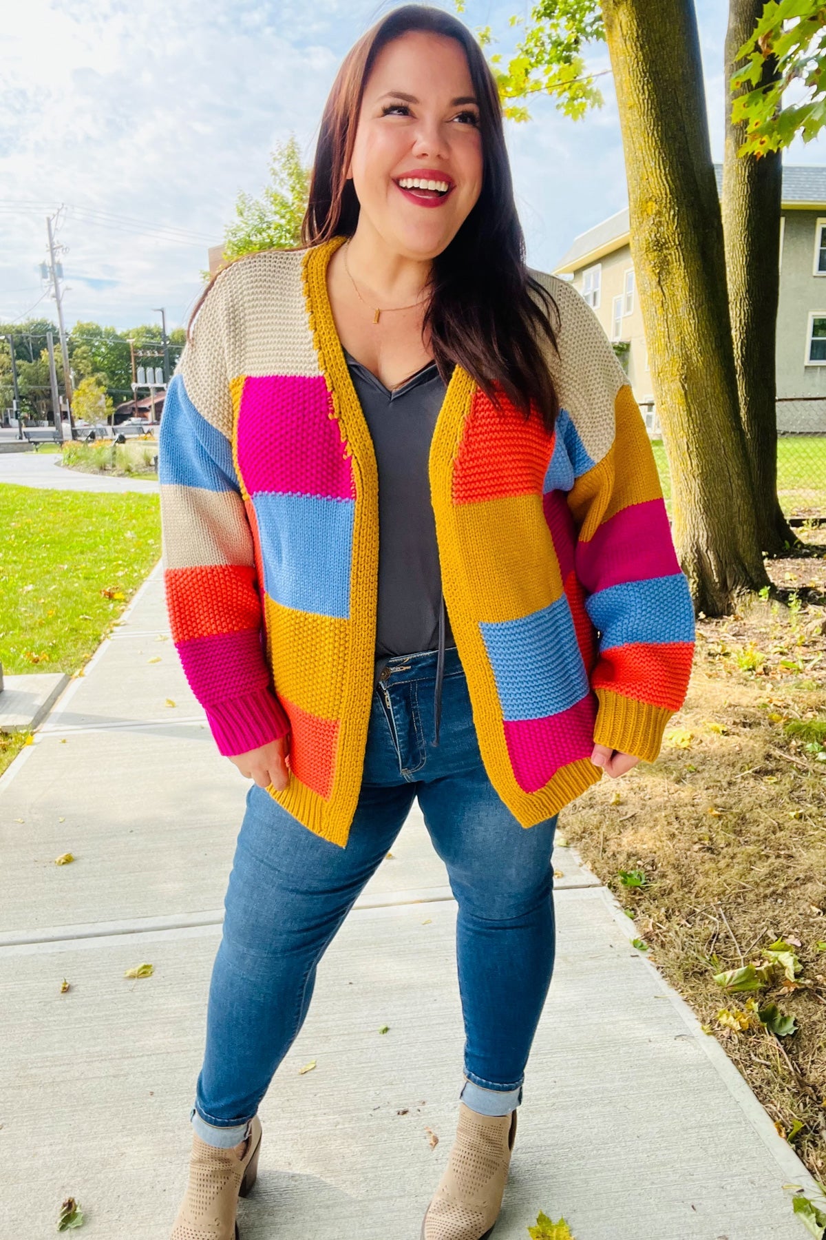 Spread Joy Chunky Patchwork Cardigan