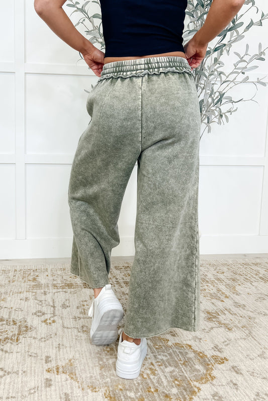 In or Out Wide Leg Cropped Pants | Lt Olive