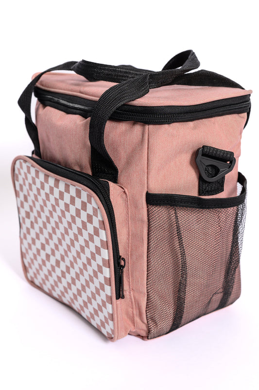 Insulated Checked Tote | Pink