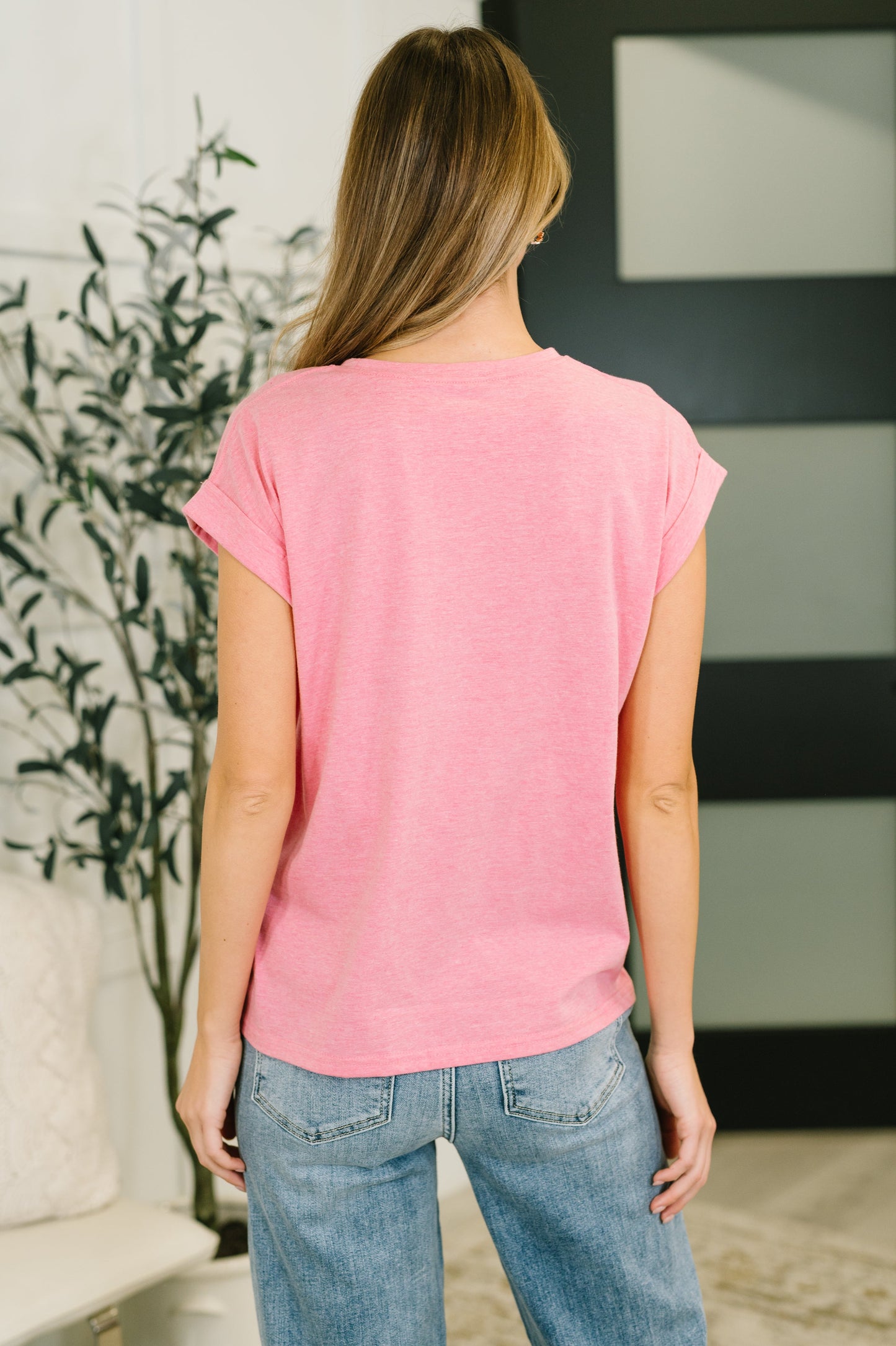 It Starts Here Basic Top | Heather Fuchsia