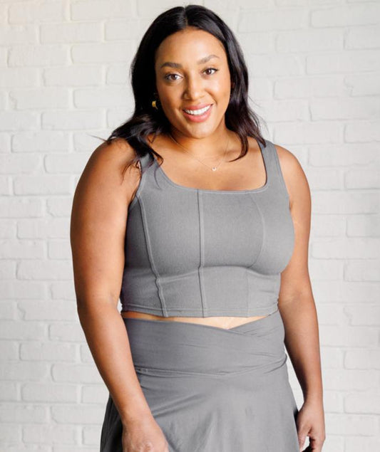 It's All About the Balance Crop Top | Titanium