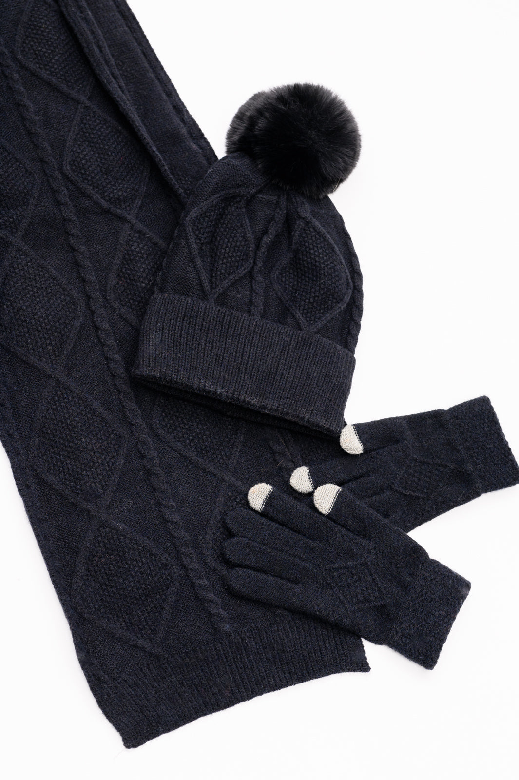 Jane Frost Beanie, Glove, & Scarf Set | Black