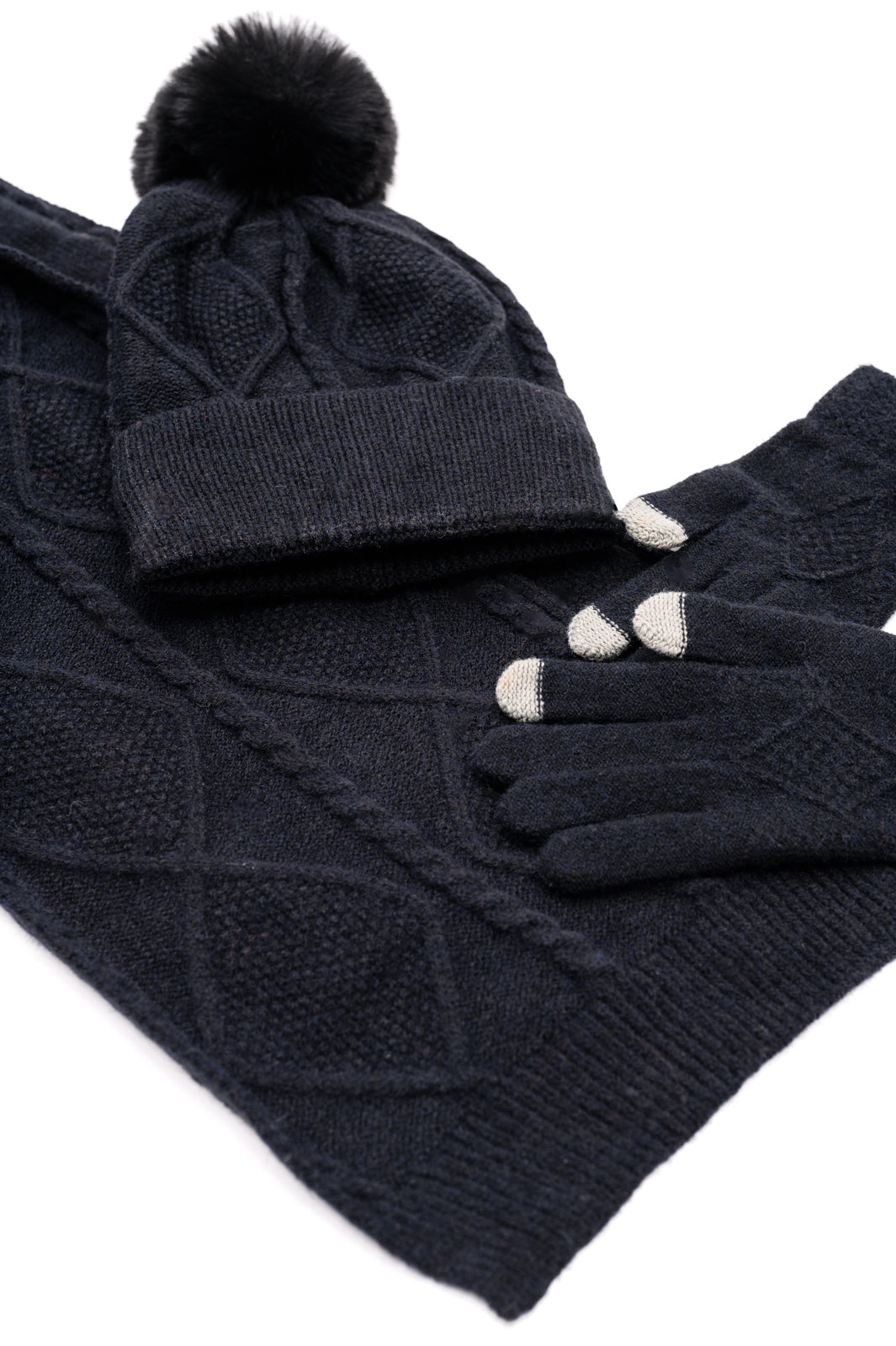 Jane Frost Beanie, Glove, & Scarf Set | Black