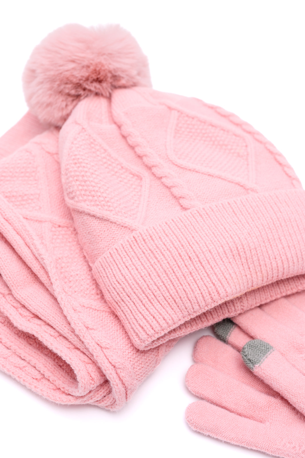 Jane Frost Beanie, Glove, & Scarf Set | Pink